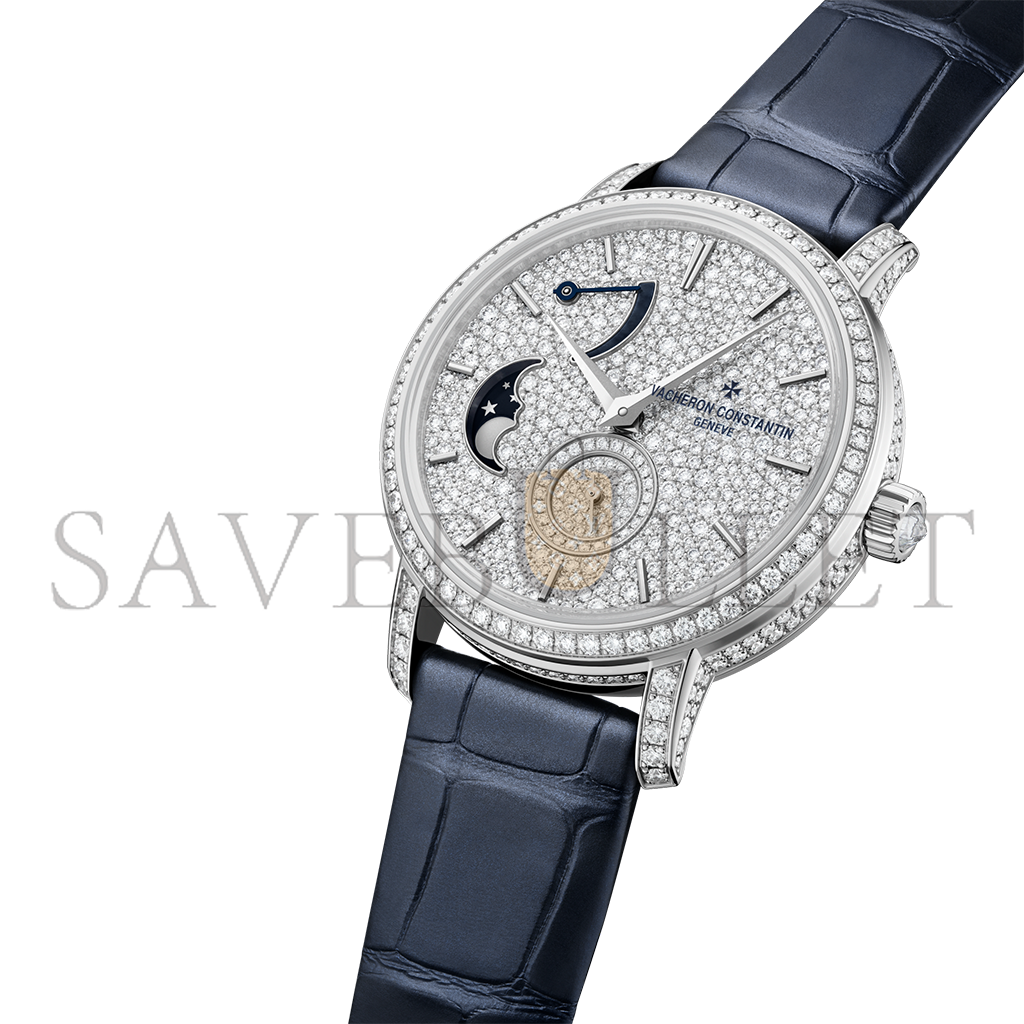 VACHERON CONSTANTIN TRADITIONNELLE MOON PHASE 37.5 MM WHITE GOLD WATCH 7006T/000G-B913